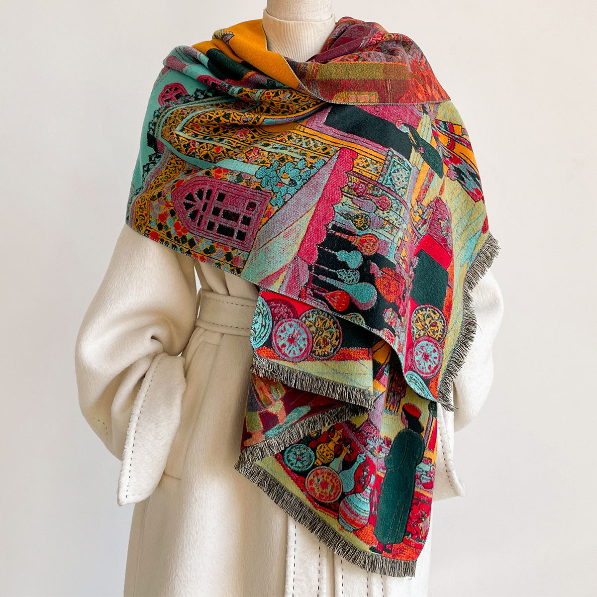 Женский шарф из искусственного – обзор и цена Shawl Wrap Winter
